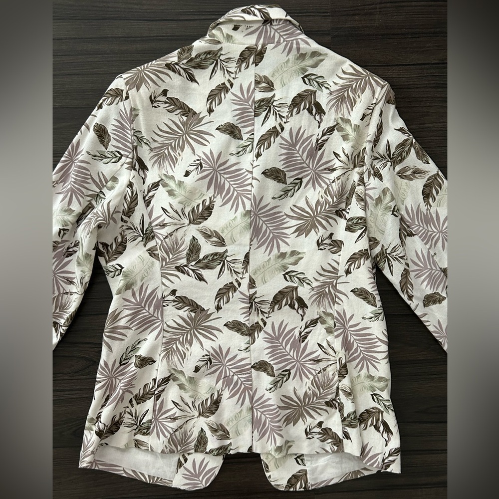 Solitaire Tropical Leaf Pattern Jacket Cotton - image 3